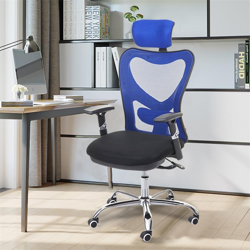 Най-добрият ергономичен цветен мрежест висок офис стол с регулируеми подлакътници