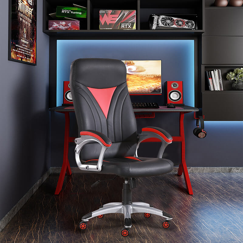 Executive Leather High-back SwivelTilt Kontorstol, Gaming Chair