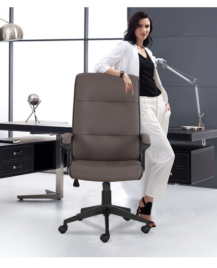 Bonita cadeira de oficina de coiro económica e moderna con rodas