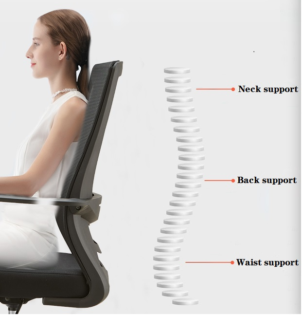 Chaise de bureau réglable en gros de maille gentille chaise de tâche avec des bras 2